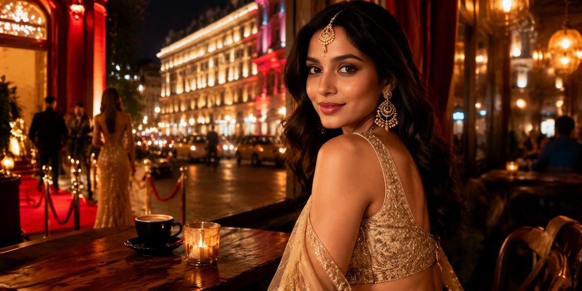 Young Indian woman happily registering on mobile phone