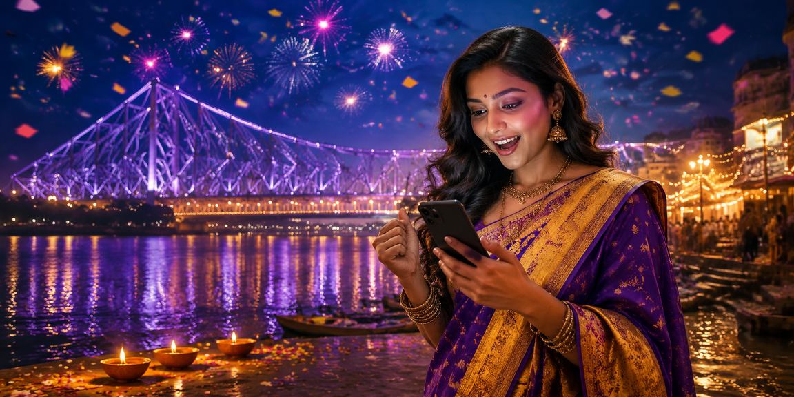 Kolkata sports betting market at night with vibrant lights